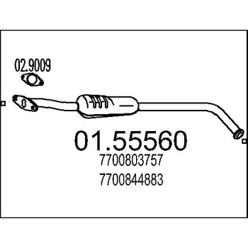 Tlumič výfuku Střední tlumič výfuku MTS 01.55560