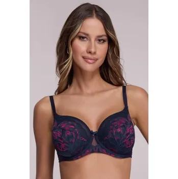 Podprsenka Polovyztužená podprsenka Ava Lingerie 2182 Navy Blue Tmavěmodrá-růžová 90H