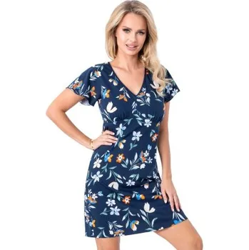 Dámská noční košile Noční košilka Donna Caroline - bavlna Tmavě modrá 2XL(44)