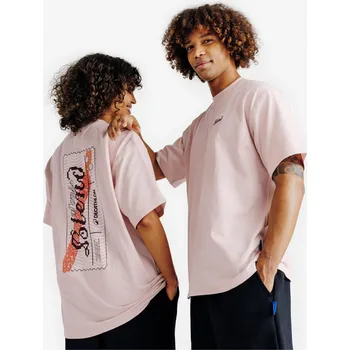 DECATHLON Unisex tričko s grafikou Elementals XS BÍLÁ|RŮŽOVÁ