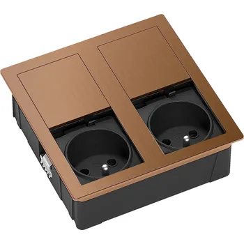 Elektrická zásuvka ASA 06015E00004 VERSAHIT DUAL Vestavná zásuvková jednotka, 2x zásuvka, kabel 2 m, vidlice samostatně, bronzová