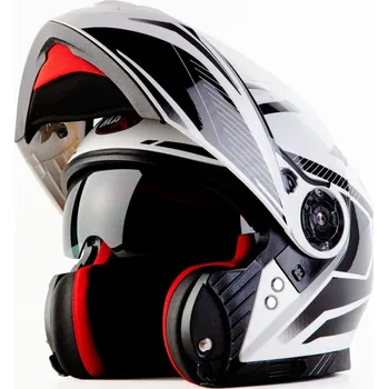 Helma na motorku Výklopná helma MAXX FF 950 s vyklápěcím integrálem (bílá, černá), vel. XS