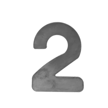 číslo domové 2, 120x80x3mm hladké, bez povrchovej úpravy