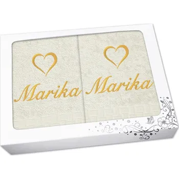 Ručník Dárková sada ručník + osuška se jménem ratanika vanilka Srdce