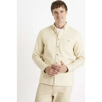 Celio Košile twill regular Carobone 1112988 Béžová S