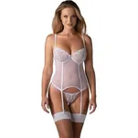 Sexy korzet Obsessive Alissium Bílá XL/2XL