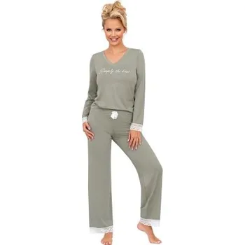 Oblečení a móda Dámské pyžamo Donna Simply - viskóza Světle zelená 2XL(44)