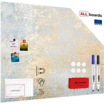 Kancelář Allboards Magnetická tabule METALboards, zlatý beton 120×90 cm, MB129_00101