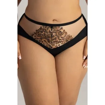 Dámské spodní prádlo Kalhotky Ava Lingerie 2144 Classy black Černo-béžová XL