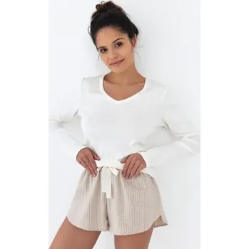 Dámské pyžamo Dámské pyžamo Sensis Beatrix - bavlna Ecru XL