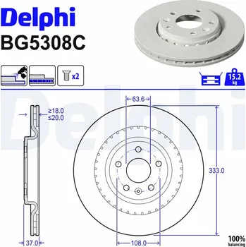 Brzdový kotouč Brzdový kotouč DELPHI BG5308C