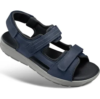 Pánská zdravotní obuv Pánské sandály s pásky na suchý zip, nubuková useň, modrá: 40