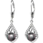 Preciosa Stříbrné náušnice Touch of Luxury s černou říční perlou Preciosa 5210 20