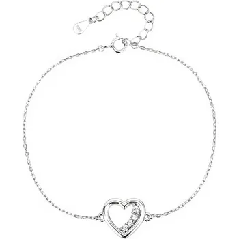 Náramek Bealio BEALIO 13932 Stříbrný náramek SRDCE Délka náramku: 17+3 cm 03-13932-4102