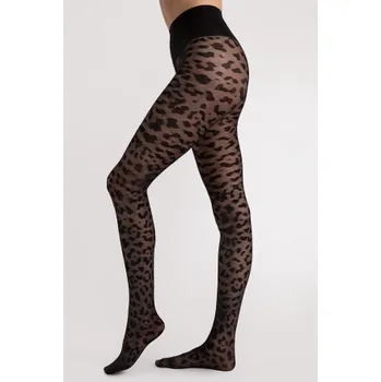 Dámské punčochy Vzorované silonky Fiore Echo - 30 DEN Černá 4-L