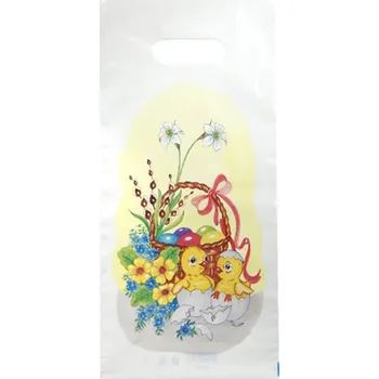 Dárková taška Taška velikonoční, bílá, 20 x 40cm, kuřátka