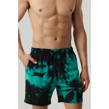 Pánské plavky Pánské plavky Atlantic KMB-227 Zeleno-černá M