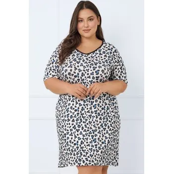 Dámská móda Noční košile Italian Fashion Savanna - viskóza Ecru-černá 3XL