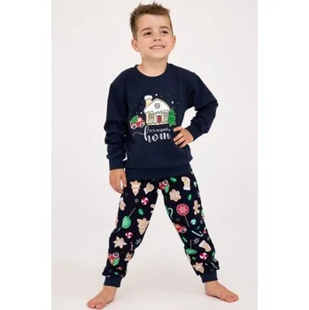 Chlapecké pyžamo Chlapecké vánoční pyžamo Cornette Home - bavlna Tmavě modrá 86-92