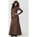Klasické šaty Makadamia M897 tmavě hnědé Tmavě hnědá S