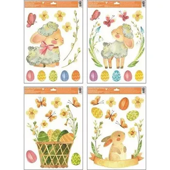 Okenní dekorace Okenní fólie s glitry Velikonoční 30 x 42 cm