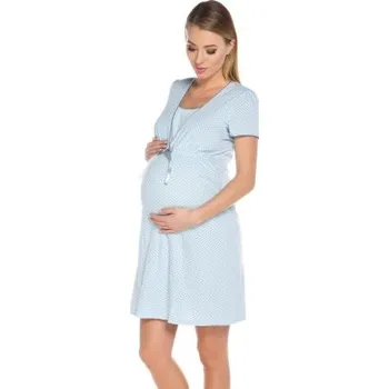 Těhotenská móda Mateřská noční košilka Italian Fashion Felicita Světle modrá XL