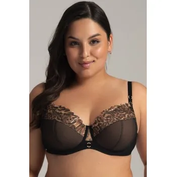 Podprsenka Polovyztužená podprsenka Ava Lingerie 2143 Classy black Černo-béžová 80G