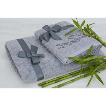 Sada ručníků a osušek Set ručníku a osušky LUNO světle šedý