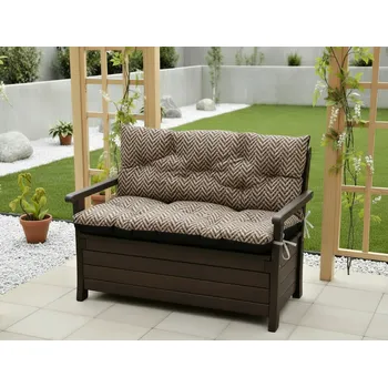 Zahradní lavice Prošívané sezení MARKUS - vzor 140, vzorovaný polstr na zahradní lavici - sedák s opěrkou, různé rozměry, Mybesthome Rozměr: 100x60x50 cm
