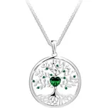 Preciosa Stříbrný přívěsek Sparkling Tree of Life, strom života s kubickou zirkonií Preciosa, emerald 5329 66