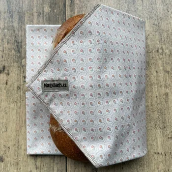 chlebník Chlebousek - béžový vzorový s kvítky Magsbags.cz