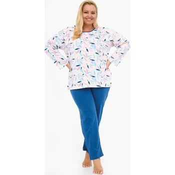 Dámské pyžamo Dámské pyžamo Cornette Amelia - bavlna Růžovo-modrá 2XL