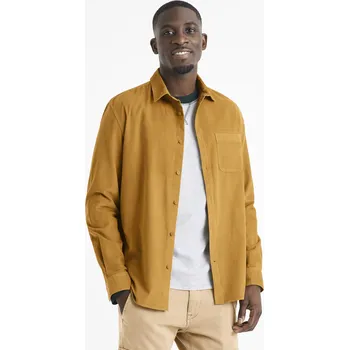 Pánská košile Celio Bavlněná košile Vamil 1101148 Hnědá S