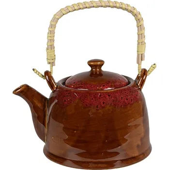 Konvice na čaj Hnědočervená porcelánová konvička na čaj - 14*12*12 cm / 0,75L