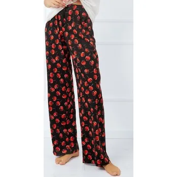 Pyžamové kalhoty Italian Fashion Cherry - bavlna Černo-červená S