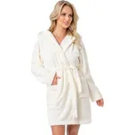 Teplý dámský župan Donna 101 Soft - měkký s kapucí Ecru M/L