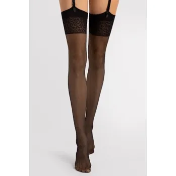 Dámské punčochy Punčochy na podvazkový pás Fiore O 4022 Antera - 20 DEN Černá 3-M