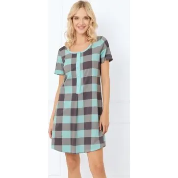 Dámská noční košile Noční košile Italian Fashion Sandra - bavlna Tyrkysová-šedá XL