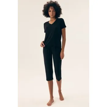 Dámské pyžamo Dámské 3/4 pyžamo Henderson Noves 2 - viskóza Černá M