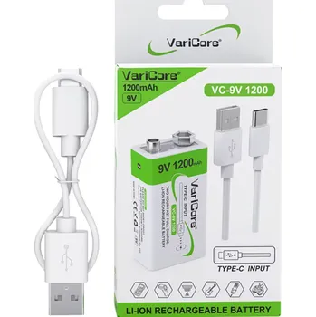 Článková baterie Li-ion baterie VariCore 9V 1200mAh + USB C