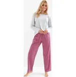 Dámské pyžamo Taro Madlen Šedo-ružová S