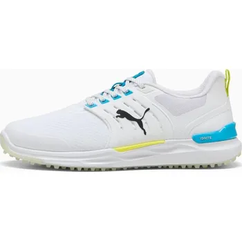 Puma Ignite Elevate 2 pánské golfové boty, white/speed blue/apple spritz bílo/modré, standardní, bez spajků, 44.5