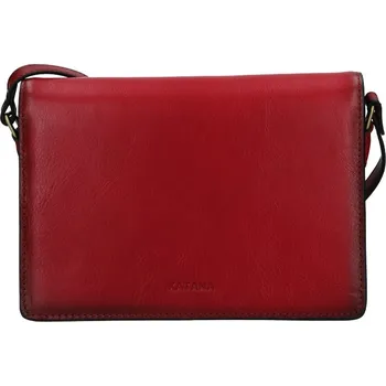 Kabelka Kožená dámská crosbody kabelka Katana Amande - tmavě červená