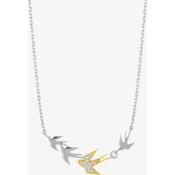 Náhrdelník Pozlacený stříbrný náhrdelník Avignon, vlaštovka s kubickou zirkonií Preciosa 5372Y00