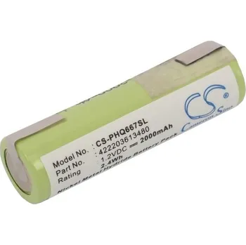 Baterie pro Philips, Grundig, Remington, Wahl, 2000mAh, Ni-Mh