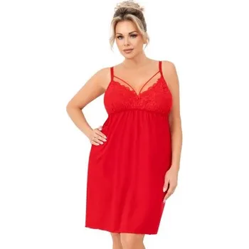 Dámské noční prádlo Noční košilka Donna Sylvia - plus size až do 6XL Červená 3XL(46)