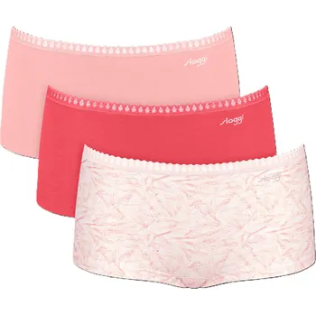 Kalhotky Sloggi výhodné balení šortkových kalhotek - SLOM005/růžová / M SLO2B015-M005