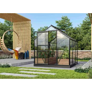Skleník Zahradní skleník VITAVIA VENUS 3800, čiré sklo 3 mm, černý Varianta: skleník VITAVIA VENUS 3800 čiré sklo 3 mm černý LG3538
