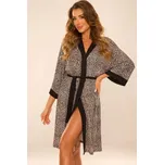 Dámský župan De Lafense Mavis - zvířecí vzor Hnědo-černá M