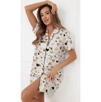 Dámská noční košile Noční košile Italian Fashion Soreno - propínací Ecru M